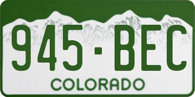 CO license plate 945BEC