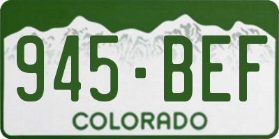 CO license plate 945BEF