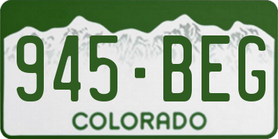 CO license plate 945BEG