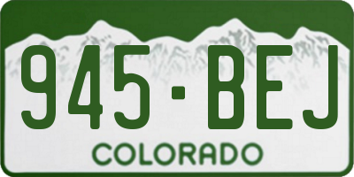CO license plate 945BEJ