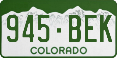 CO license plate 945BEK