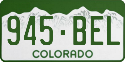 CO license plate 945BEL