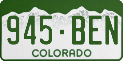 CO license plate 945BEN
