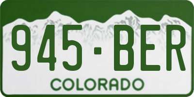 CO license plate 945BER