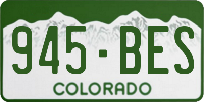 CO license plate 945BES