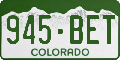 CO license plate 945BET
