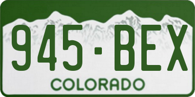 CO license plate 945BEX