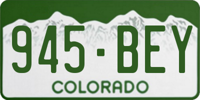 CO license plate 945BEY