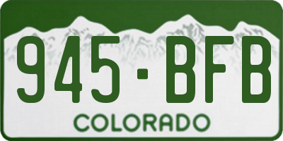 CO license plate 945BFB