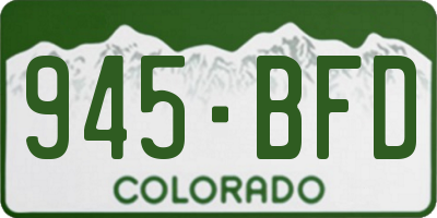 CO license plate 945BFD
