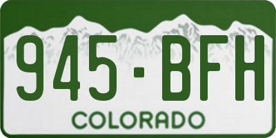 CO license plate 945BFH