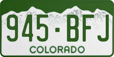 CO license plate 945BFJ