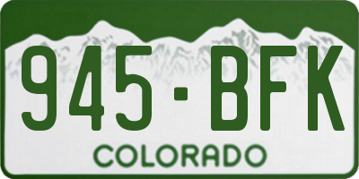 CO license plate 945BFK