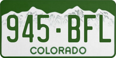 CO license plate 945BFL