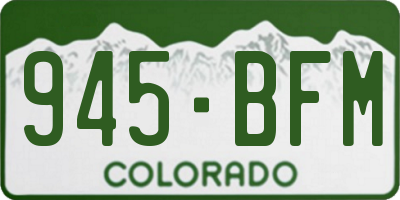 CO license plate 945BFM