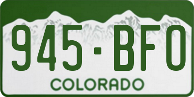 CO license plate 945BFO