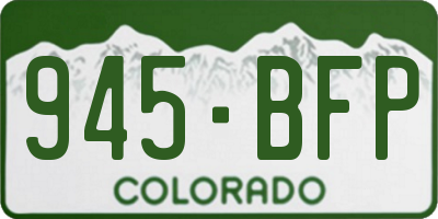 CO license plate 945BFP