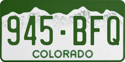 CO license plate 945BFQ