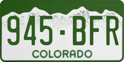 CO license plate 945BFR