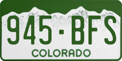 CO license plate 945BFS