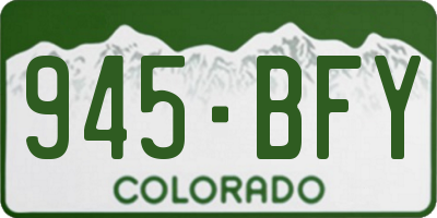 CO license plate 945BFY