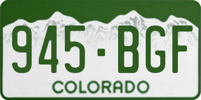 CO license plate 945BGF