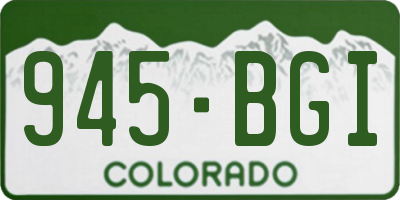 CO license plate 945BGI