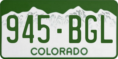 CO license plate 945BGL