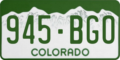 CO license plate 945BGO