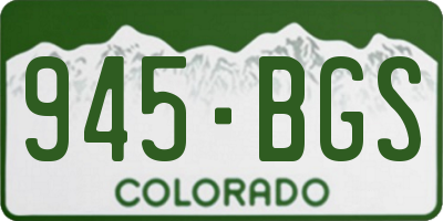 CO license plate 945BGS