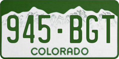 CO license plate 945BGT