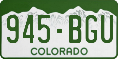 CO license plate 945BGU