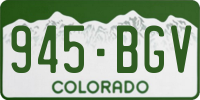 CO license plate 945BGV
