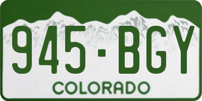 CO license plate 945BGY