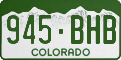 CO license plate 945BHB