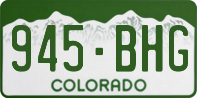 CO license plate 945BHG