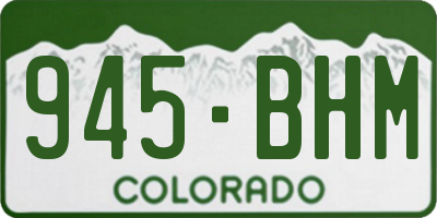 CO license plate 945BHM