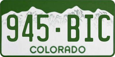 CO license plate 945BIC