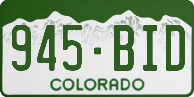 CO license plate 945BID