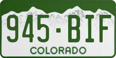 CO license plate 945BIF