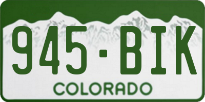 CO license plate 945BIK