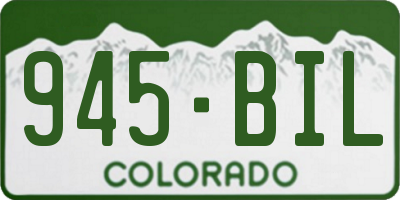 CO license plate 945BIL