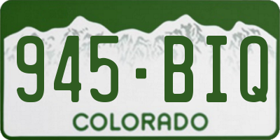 CO license plate 945BIQ