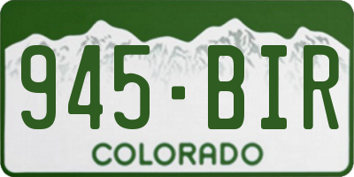 CO license plate 945BIR