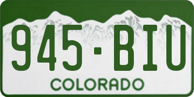 CO license plate 945BIU