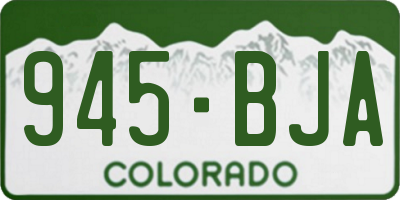 CO license plate 945BJA