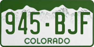 CO license plate 945BJF