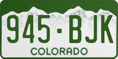 CO license plate 945BJK
