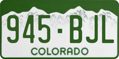 CO license plate 945BJL