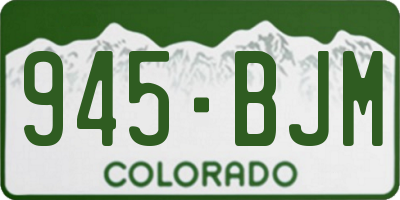 CO license plate 945BJM